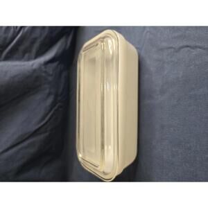 Vintage Fire King Refrigerator Dish - White Milk Glass Rectangle Loaf Pan 9X4